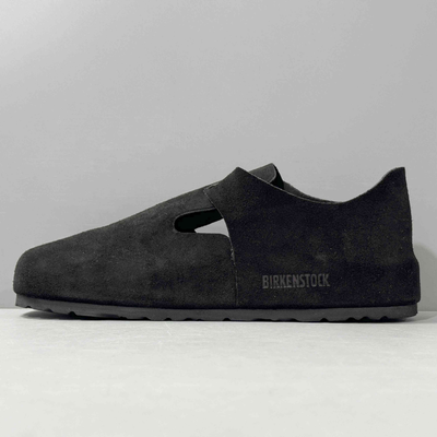 Birkenstock London Unisex Black Suede Closed-Toe Clogs