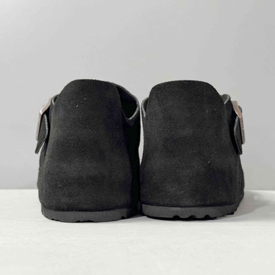 Birkenstock London Unisex Black Suede Closed-Toe Clogs