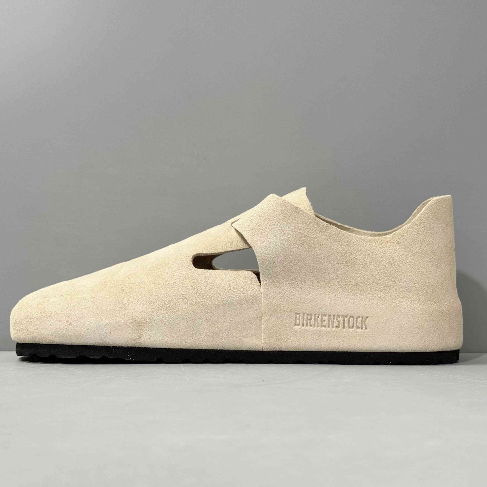 Birkenstock London Unisex Suede Closed-Toe Clogs - Cream