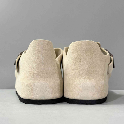 Birkenstock London Unisex Suede Closed-Toe Clogs - Cream