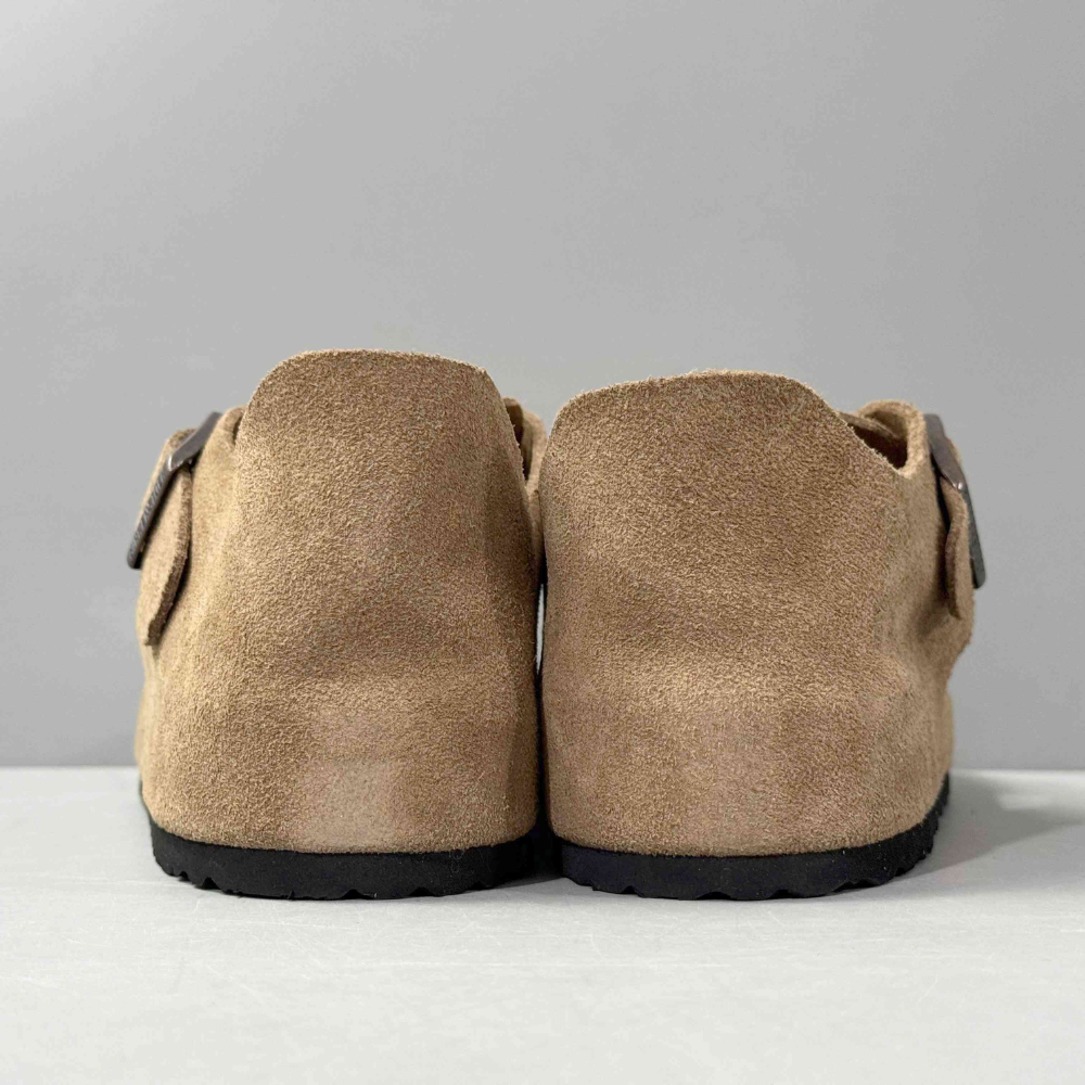Birkenstock London Unisex Suede Closed-Toe Clogs - Taupe Narrow Fit