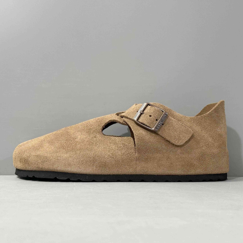 Birkenstock London Unisex Suede Closed-Toe Clogs - Taupe Narrow Fit