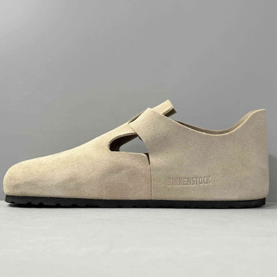 Birkenstock London Unisex Suede Closed-Toe Clogs - Taupe