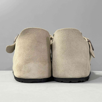 Birkenstock London Unisex Suede Closed-Toe Clogs - Taupe