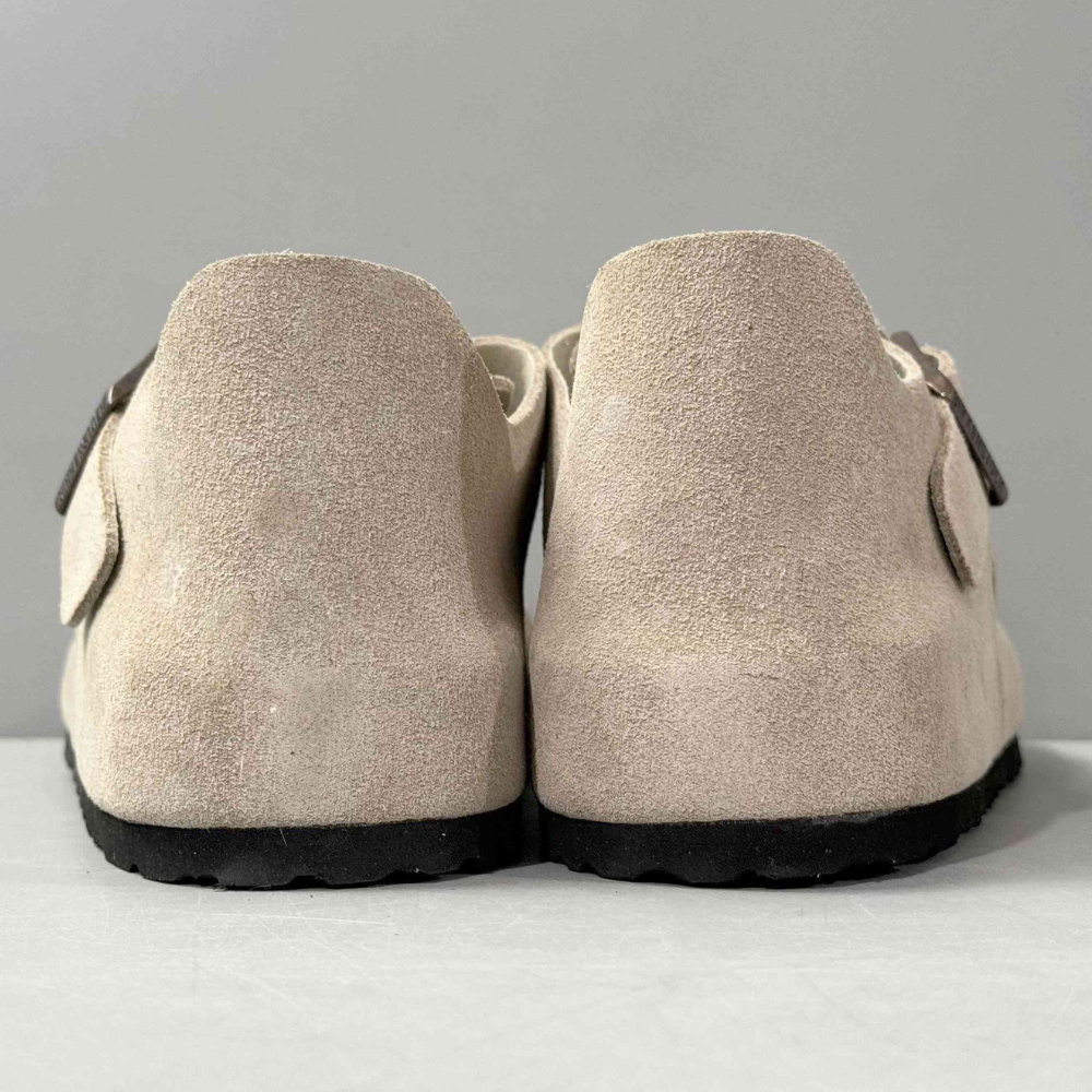 Birkenstock London Women's Beige Suede Shearling-Lined Closed-Toe Clogs