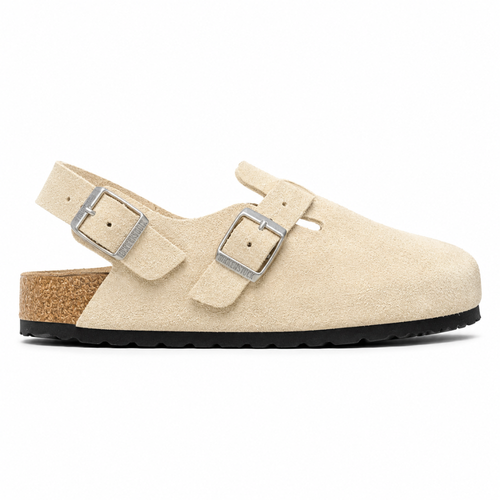 Birkenstock Tokio Unisex Suede Leather Backstrap Clogs - Taupe