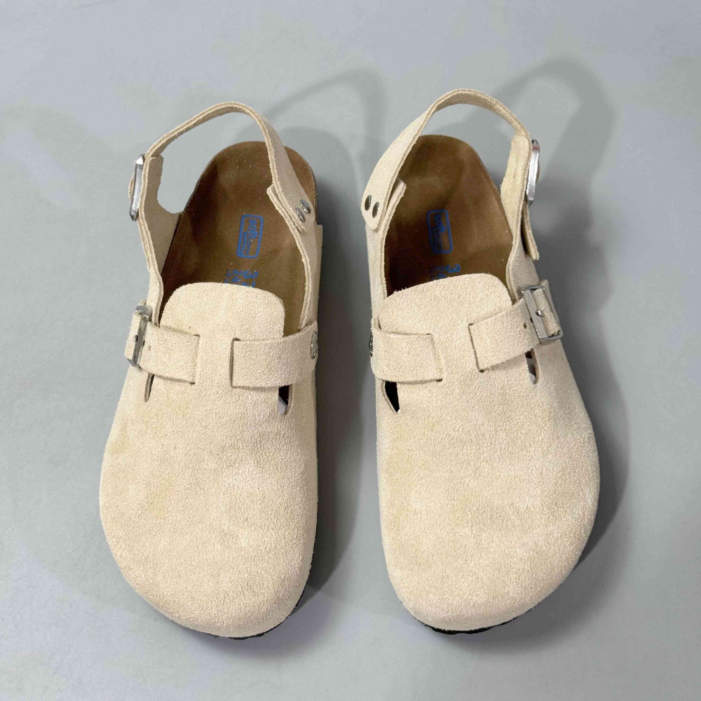 Birkenstock Tokio Unisex Suede Leather Backstrap Clogs - Taupe