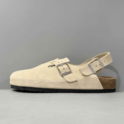 Birkenstock Tokio Unisex Suede Leather Backstrap Clogs - Taupe