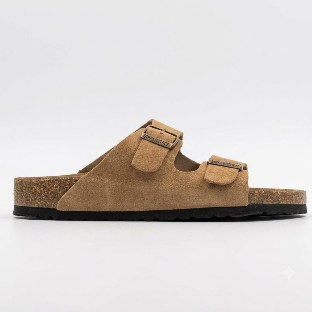 Birkenstock Arizona Unisex Taupe Suede Soft Footbed Sandals