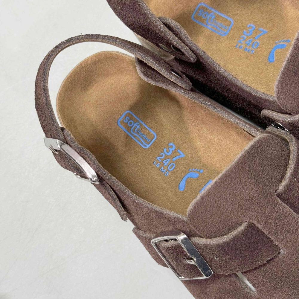 Birkenstock Tokio Brown Suede Closed-Toe Backstrap Clogs