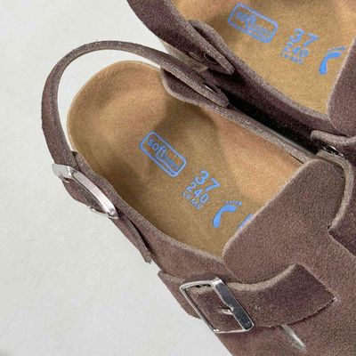 Birkenstock Tokio Brown Suede Closed-Toe Backstrap Clogs