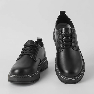 Black Oxford Shoes - Men's Leather Lace-Up Formal Dress Shoes