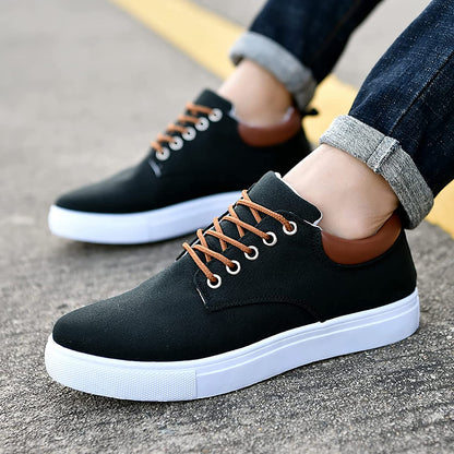 Canvas Sneakers for Men | White Outsole and Lace-Up Design