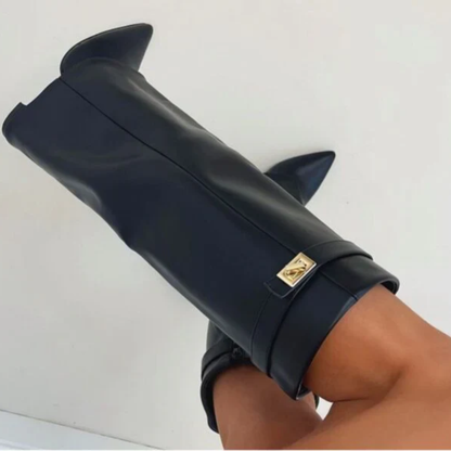 Block Heel Boots for Women | Elegant Fit with Buckle