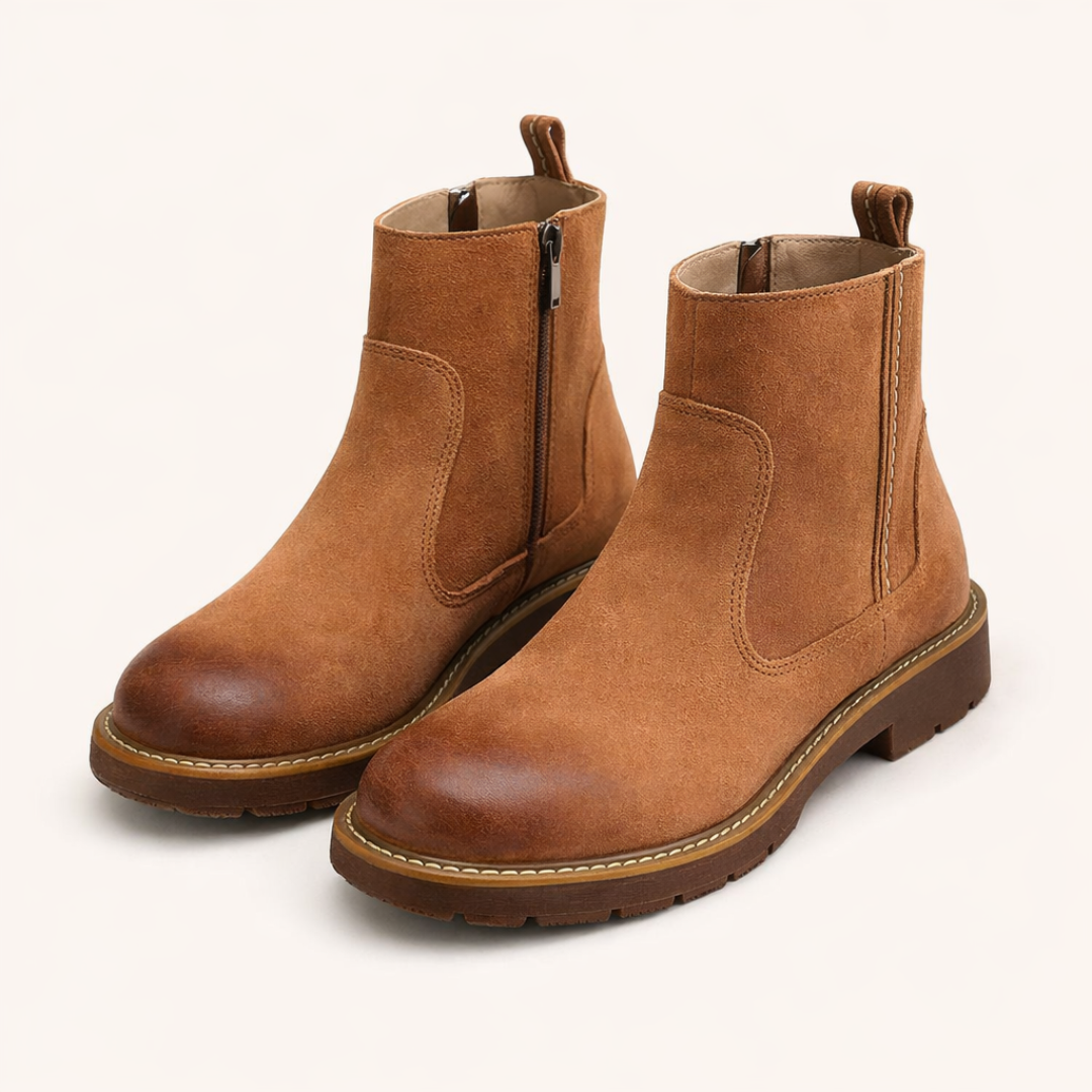 Casual Suede Ankle Boots For Men | Zip