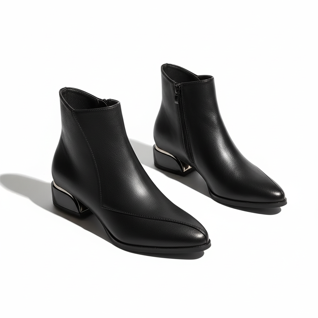 Women’s Croc-Effect Heeled Ankle Boots