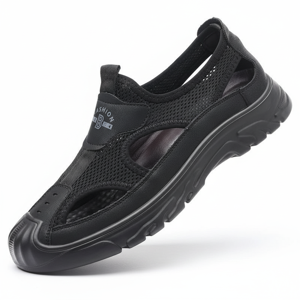 Men's Cutout Mesh Low-Top Sandal