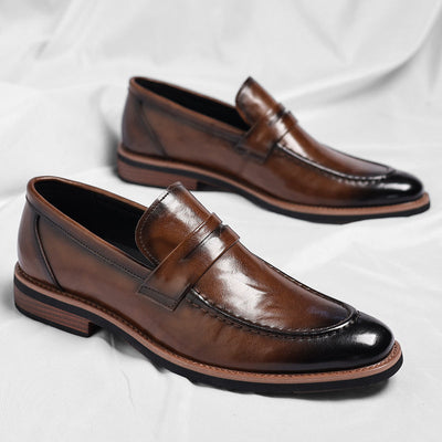 Men’s Penny Loafers Slip-On - Casual Formal Strap Loafers