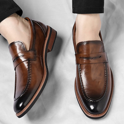 Men’s Penny Loafers Slip-On - Casual Formal Strap Loafers