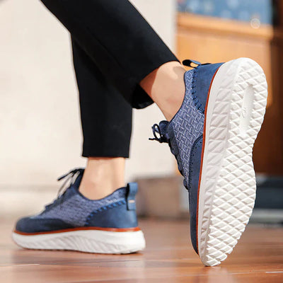 Men’s Low Top Lace-Up Sneakers - Structured Upper Casual Trainers