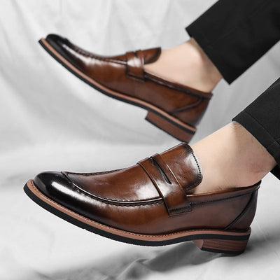 Men’s Penny Loafers Slip-On - Casual Formal Strap Loafers