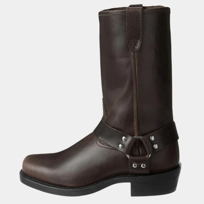 Men’s Western Cowboy Boots - Vintage Style Pull-On Mid Calf