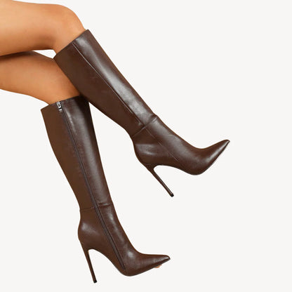 Knee-High Boots for Women with Stiletto Heel | Side Zipper