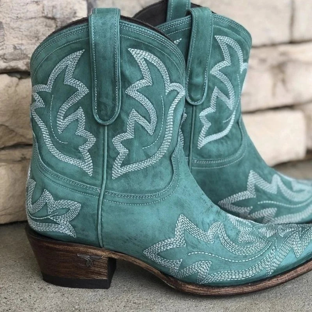 Embroidered Western-Style Boots for Women