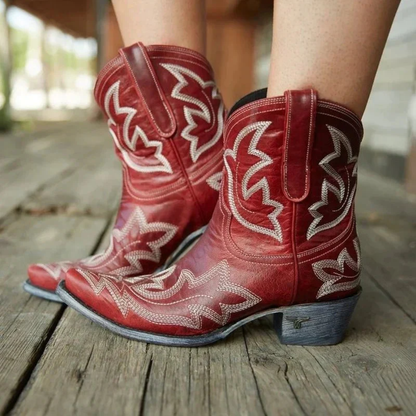 Embroidered Western-Style Boots for Women