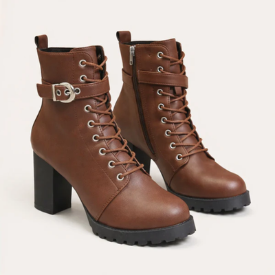 Women's Flared Heel Ankle Boots – Fashion Low Shaft Ankle Boots