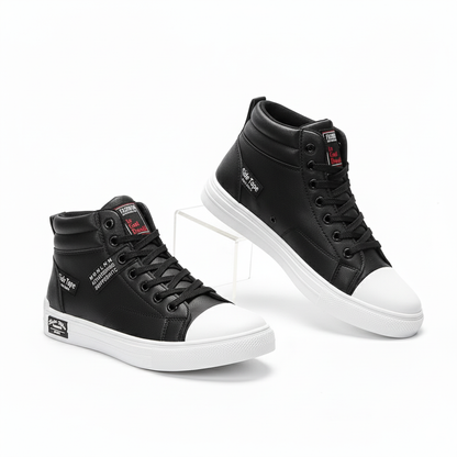 High-Top Sneakers for Men | Graphic Patch and Contrast Sole Detail