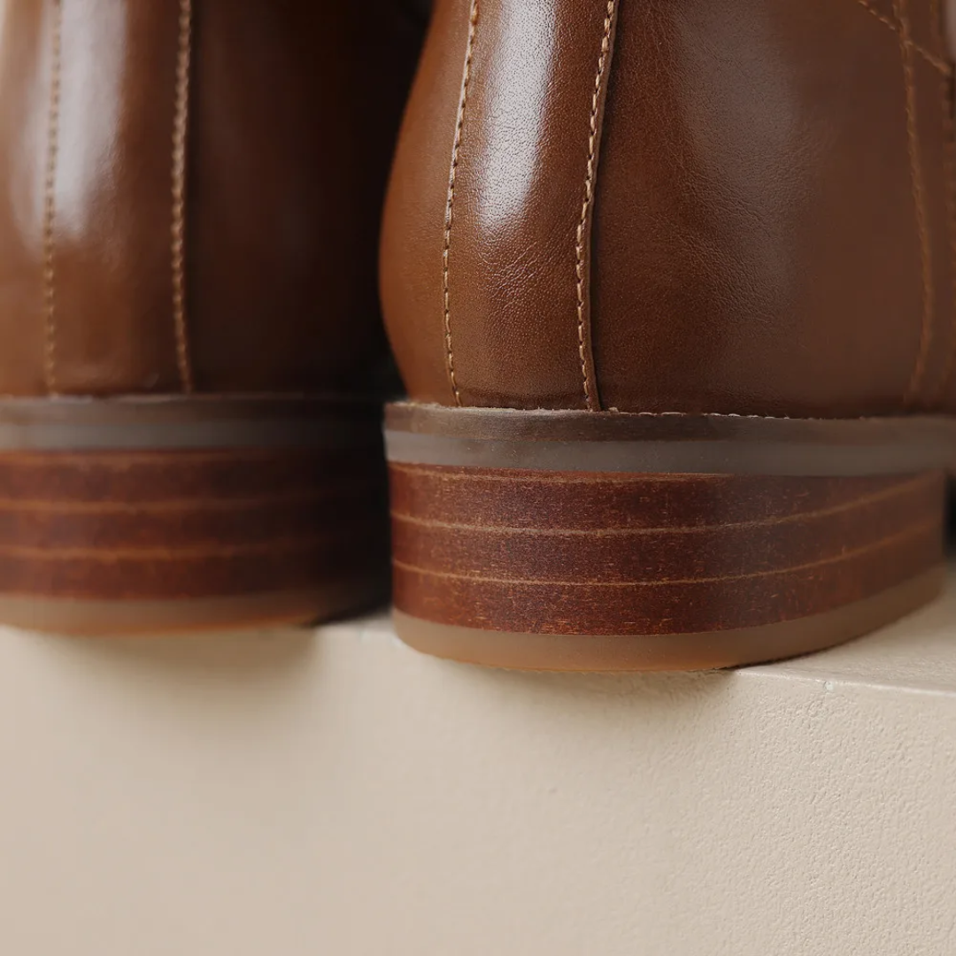 Genuine Leather Boots for Women | Low Block Heel