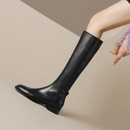 Genuine Leather Boots for Women | Low Block Heel