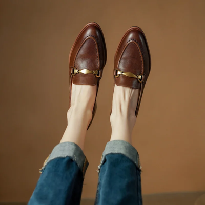Women’s Heeled Loafers – Slip-On Block Heel Dress Shoes