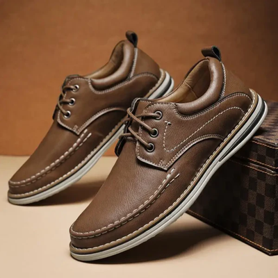 Men’s Lace-Up Dress Shoes – Moc Toe Formal Business Shoes