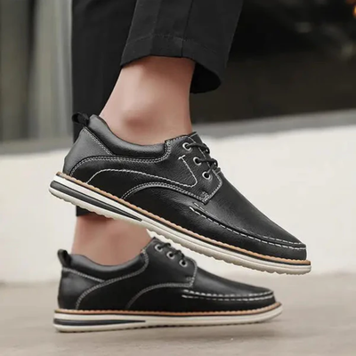Men’s Lace-Up Dress Shoes – Moc Toe Formal Business Shoes