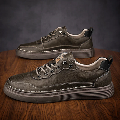 Men’s Low Top Sneakers - Lace-Up Design and Layered Sole