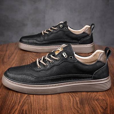 Men’s Low Top Sneakers - Lace-Up Design and Layered Sole