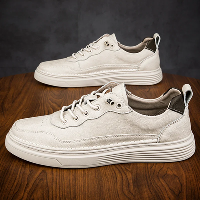 Men’s Low Top Sneakers - Lace-Up Design and Layered Sole