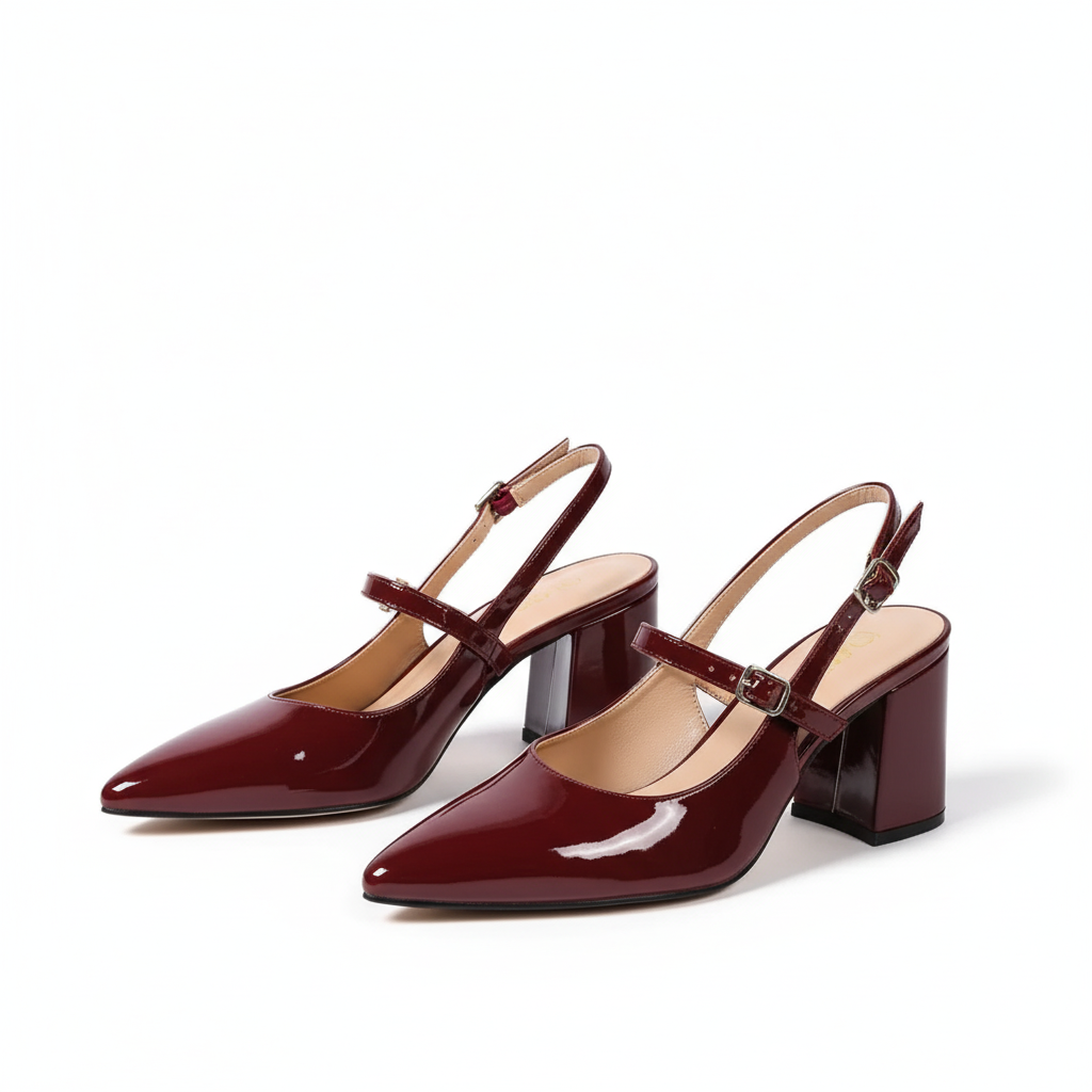 Women’s Glossy Pointed Slingback Heel