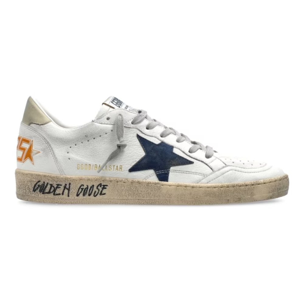 Golden Goose Ball Star White Navy Star Low Top Sneakers