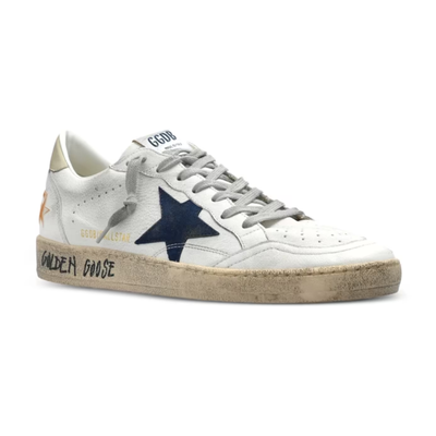 Golden Goose Ball Star White Navy Star Low Top Sneakers
