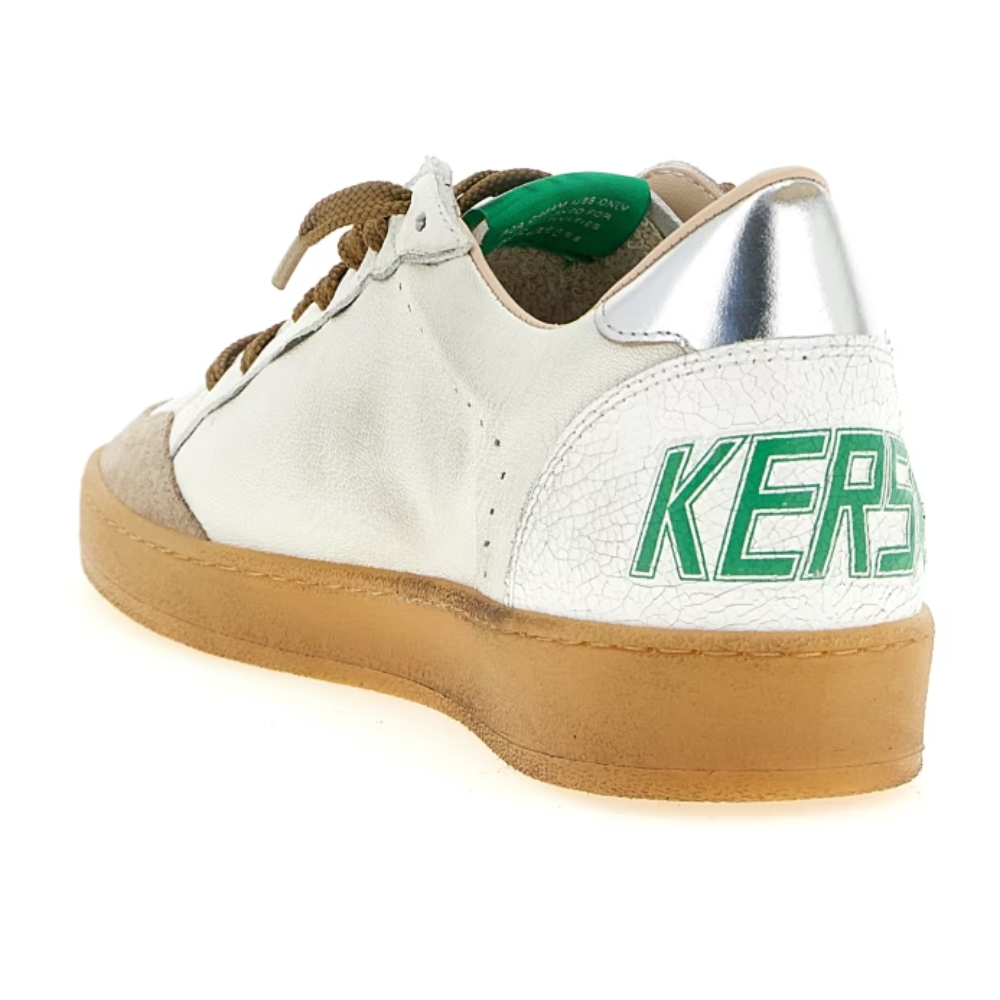 Golden Goose Ball Star White Silver Star Gum Sole Low Top Sneakers