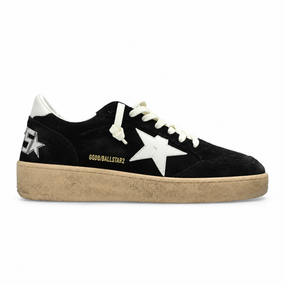 Golden Goose Men's Ball Star 2 Black White Star Low Top Sneakers