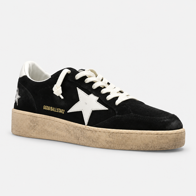 Golden Goose Men's Ball Star 2 Black White Star Low Top Sneakers
