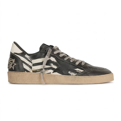 Golden Goose Men's Ball Star Black White Graphic Low Top Sneakers