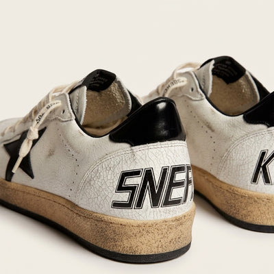 Golden Goose Men's Ball Star White Black Star Low Top Sneakers