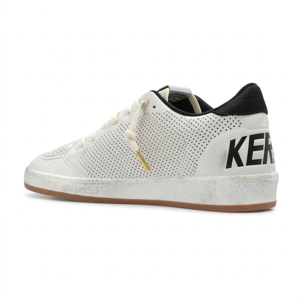 Golden Goose Men's Ball Star White Perforated Low Top Sneakers