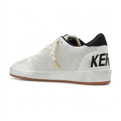 Golden Goose Men's Ball Star White Perforated Low Top Sneakers