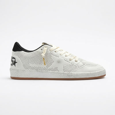 Golden Goose Men's Ball Star White Perforated Low Top Sneakers